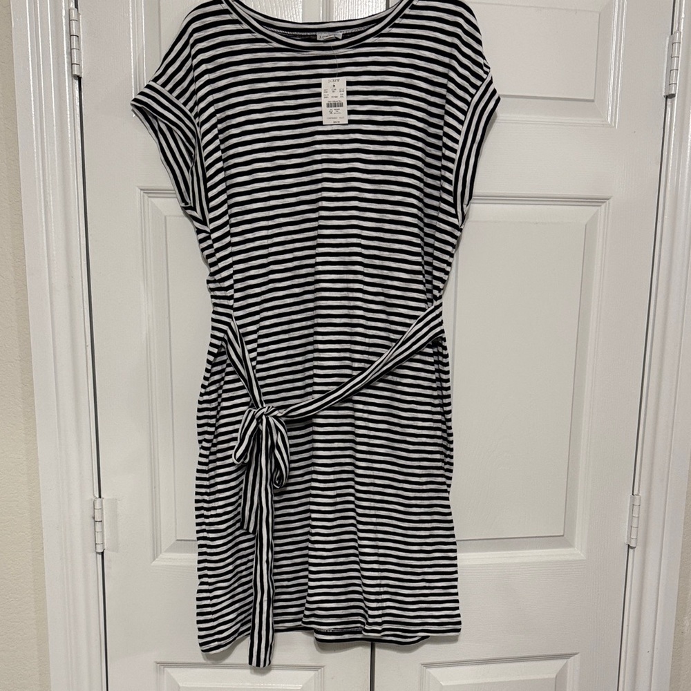 J. Crew Black and White Striped Top